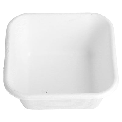 CONTENEURS 'BIONIC' 250 ML 9,5x9,5x4,3 CM BLANC BAGASSE (1000 UNITÉS)