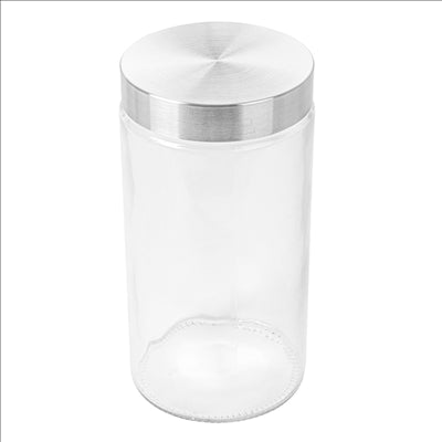 POT STOCKAGE CYLINDRIQUE 1700 ML Ø 11,2x22 CM TRANSPARENT VERRE (12 UNITÉS)