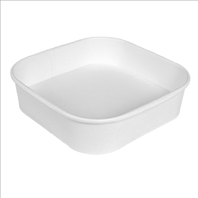 RÉCIPIENTS CARRÉS 750 ML 320 + 26 PE G/M2 16,7x16,7x4,3 CM BLANC KRAFT (300 UNITÉS)