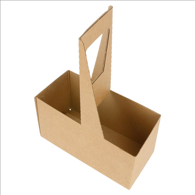 PORTE-GOBELETS, 2 GOBELETS  300 G/M2 18x8x24 CM NATUREL CARTON ONDULÉ MICROCANAL (200 UNITÉS)