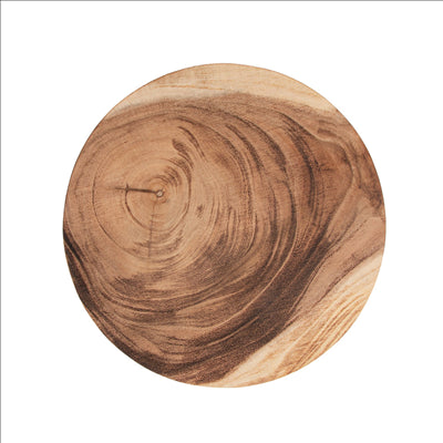 PLANCHE PRÉSENTATION RONDE  Ø 25x1,6 CM NATUREL BOIS (12 UNITÉS)