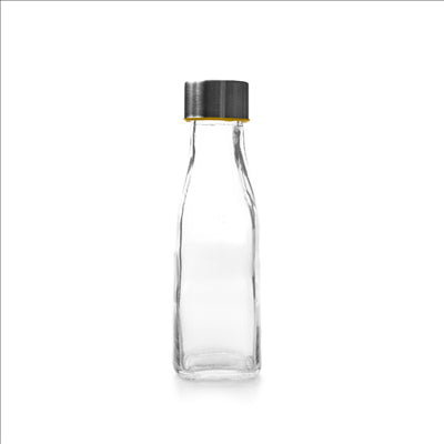 BOUTEILLE + BOUCHON ACIER 285 ML Ø 5,5x18 CM TRANSPARENT VERRE (48 UNITÉS)