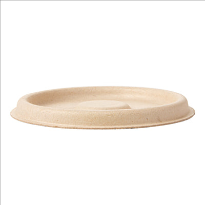 COUVERCLES POUR POTS 150.18 'BIONIC'  Ø 7,7x0,8 CM NATUREL BAGASSE (1000 UNITÉS)