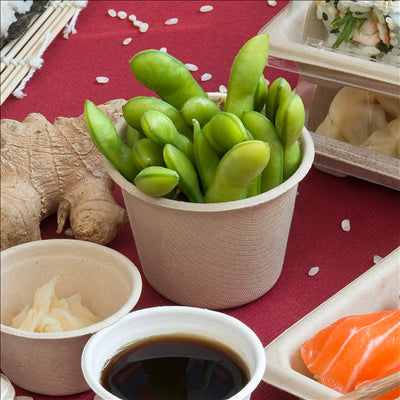 POTS 'BIONIC' 140 ML Ø 7,7x5,3 CM NATUREL BAGASSE (1000 UNITÉS)