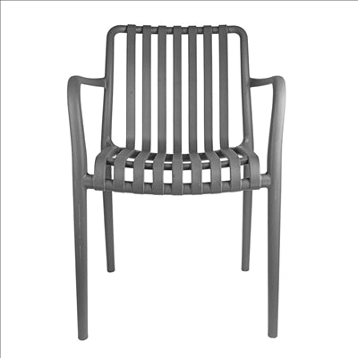 CHAISE EMPILABLE 'SUPRA-TEK'  52x52x81 CM GRIS PP (4 UNITÉS)