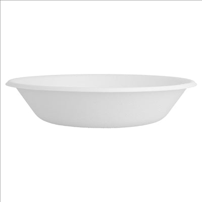 ASSIETTES CREUSES 'BIONIC' 680 ML Ø 19x4 CM BLANC BAGASSE (1000 UNITÉS)