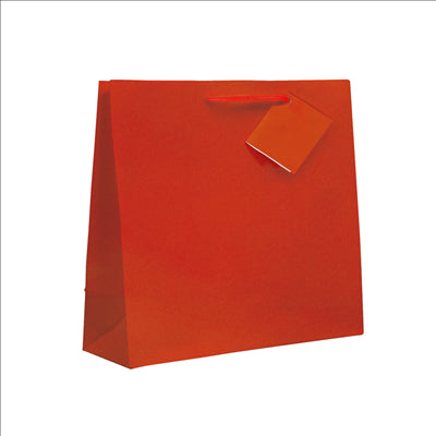 SACS BOUTIQUE ANSES CORDON  150 G/M2 12+7x16 CM ROUGE CELLULOSE (100 UNITÉS)