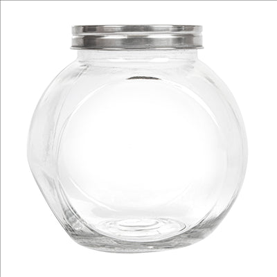 POT POUR STOCKER SPHÉRIQUE 'WAKI GLASS' 1,7 L 16x11,5x16 CM TRANSPARENT VERRE (12 UNITÉS)