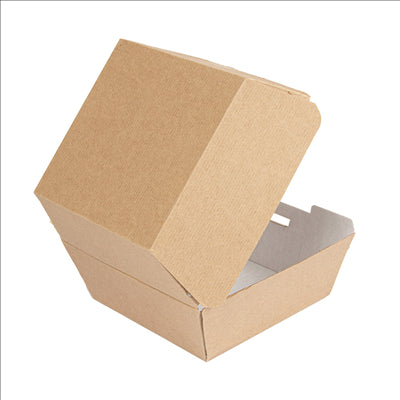 BOÎTES HAMBURGER 'THEPACK' 220 G/M2 13x12,5x9 CM (M) NATUREL CARTON ONDULÉ NANO-MICRO (500 UNITÉS)