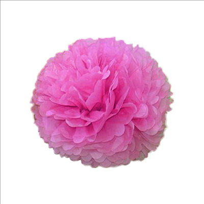 POM POM FLOWER  Ø 35 CM FUCHSIA PAPIER (10 UNITÉS)