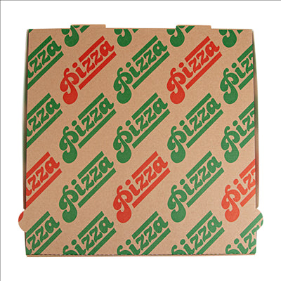 BOÎTES PIZZA 'THEPACK' 330 G/M2 32x32x3,8 CM NATUREL CARTON ONDULÉ MICROCANAL (100 UNITÉS)