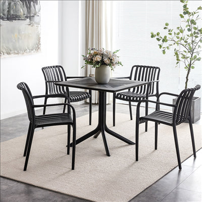 CHAISE EMPILABLE 'SUPRA-TEK'  51x49x73 CM NOIR PP (4 UNITÉS)