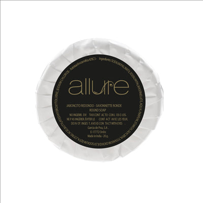 SAVONNETTES RONDES 'ALLURE' 18 G Ø5,2x1 CM BLANC (500 UNITÉS)