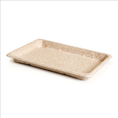 BOÎTES SUSHI 'BIONIC'  23,5x15,5x2 CM NATUREL BAGASSE (800 UNITÉS)