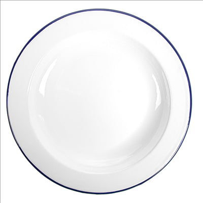 ASSIETTES PLATES 'ENAMELWARE'  Ø 24,3x2,8 CM BLANC ACIER ÉMAILLÉ (6 UNITÉS)