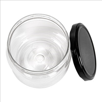 POT AVEC COUVERCLE 500 ML Ø10x10,5 CM TRANSPARENT PET (88 UNITÉS)