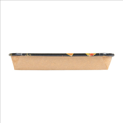 RÉCIPIENTS POUR "SUSHI"  20PE + 280 +16PE G/M2 16,5x11,5x2,4 CM NOIR KRAFT (600 UNITÉS)