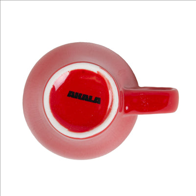 TASSES CAFÉ 'AKALA' 70 ML Ø6,3/3,4x6 CM ROUGE/BLANC PORCELAINE (6 UNITÉS)