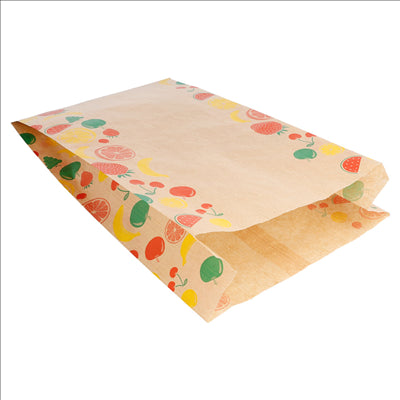 SACHETS PLATS POUR FRUITS 1,5 KG 32 G/M2 19+8x30 CM NATUREL KRAFT (250 UNITÉS)