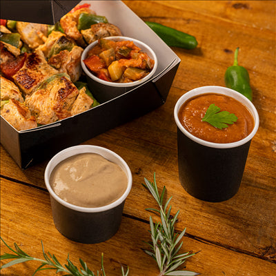 PETITS POTS 80 ML (2,6 oz) 210 + 18 PE G/M2 Ø6/4,75x4,8 CM NOIR CARTON (1000 UNITÉS)