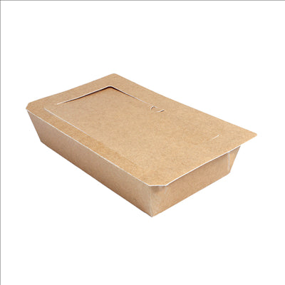 BARQUETTES AVEC COUVERCLES THERMO FIXANTES 'THEPACK' 1210 ML 215 + 5 PE G/M2 + OPP 26,3x16x4,5 CM NATUREL CARTON ONDULÉ NANO-MICRO (400 UNITÉS)