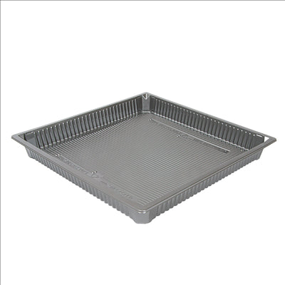 RÉCIPIENTS POUR "SUSHI" 1473 ML 26,5x26,5x3 CM ARGENTE RPET (140 UNITÉS)