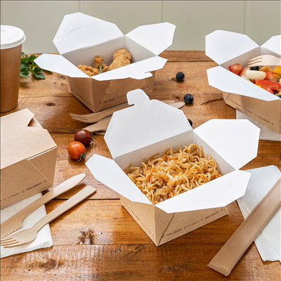 BOÎTES AMÉRICAINES MICRO-ONDABLES 'THEPACK' 1470 ML 220 G/M2 19,6x14x4,5 CM NATUREL CARTON ONDULÉ NANO-MICRO (300 UNITÉS)