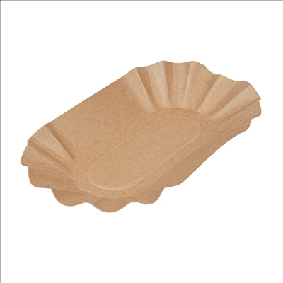 PLATEAUX OVALES  300 G/M2 19,5x11x3,2 CM NATUREL KRAFT (1000 UNITÉS)