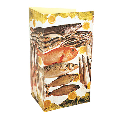 CARTE EN 3 VOLETS "POISSON"  47x30 CM ASSORTI CARTON (1 UNITÉ)