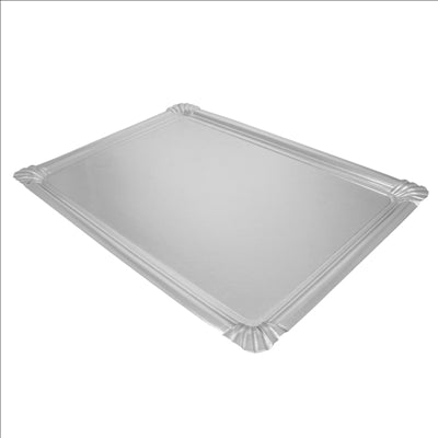 PLATEAUX  600 G/M2 34x45,5 CM ARGENTE CARTON (90 UNITÉS)