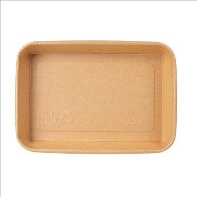 RÉCIPIENTS POUR "SUSHI"  20PE + 280 +16PE G/M2 18,5x12,9x2,4 CM NATUREL KRAFT (600 UNITÉS)