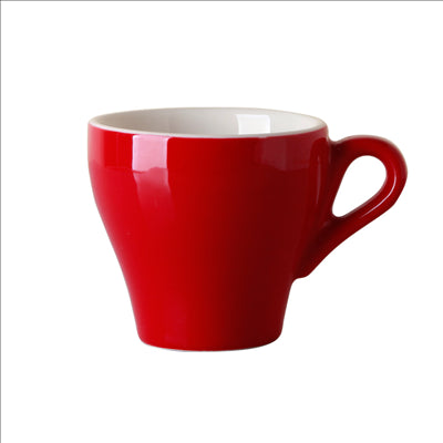 TASSES CAFÉ 'AKALA' 70 ML Ø8/6,4x6 CM ROUGE/BLANC PORCELAINE (6 UNITÉS)