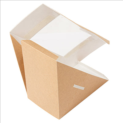 BOÎTES SANDWICH AVEC FENÊTRE - DOBLE 'THEPACK' 220 G/M2 + OPP 12,4x12,4x7,5 CM NATUREL CARTON ONDULÉ NANO-MICRO (500 UNITÉS)