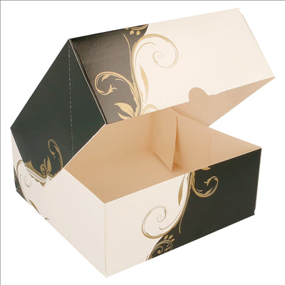 BOÎTES PATISSERIES AVEC FENÊTRE 'THEPACK CLASSIC' 250 G/M2 18x18x7,5 CM BLANC CARTON ONDULÉ NANO-MICRO (200 UNITÉS)