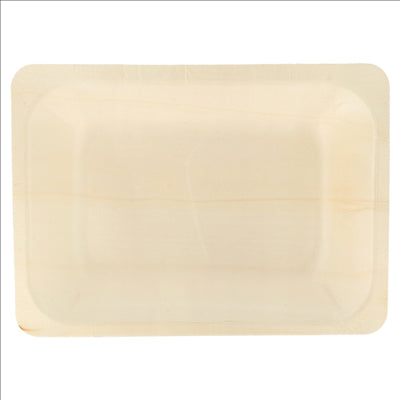 PLATEAUX RECTANGULAIRES 'WOOD'  19,5x14x3 CM NATUREL BOIS (200 UNITÉS)