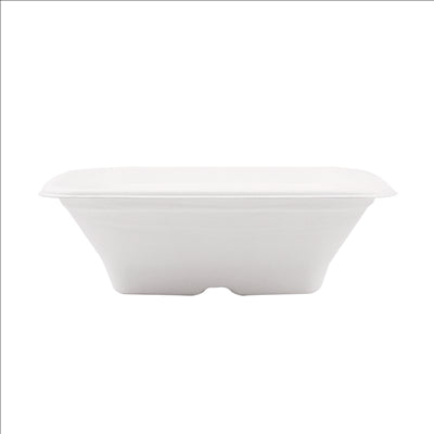 BOLS CARRÉS 'BIONIC' 700 ML 18x18x6 CM BLANC BAGASSE (400 UNITÉS)