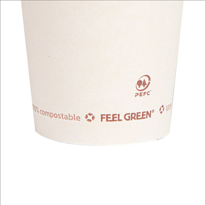 GOBELETS À FRITES OUVERT 'COMPOSTABLE' 16 OZ - 480 ML 242 G/M2 Ø8,5x13,5 CM BLANC CARTON (1000 UNITÉS)