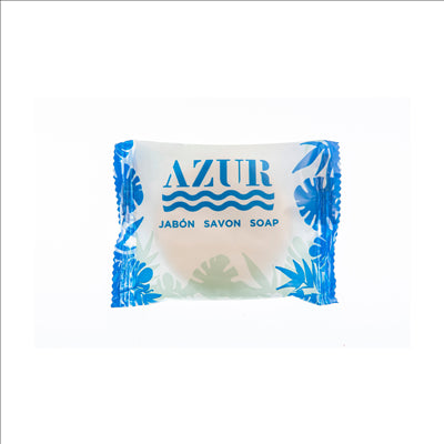 SAVONNETTES RONDES EN SACHETS BLANC 'AZUR' 20 G Ø5,2x1 CM (500 UNITÉS)