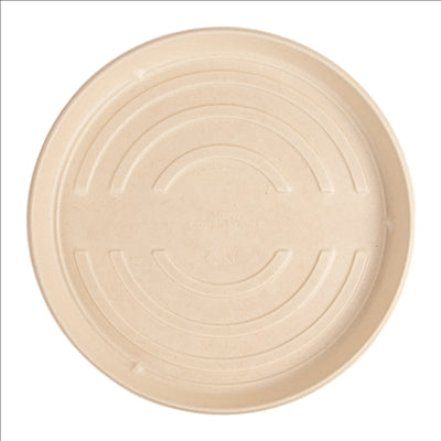 BASES RÉCIPIENT PIZZA 'BIONIC'  Ø 35,7x3,3 CM NATUREL BAGASSE (150 UNITÉS)