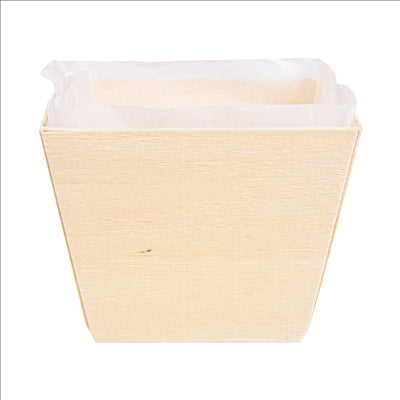 BARQUETTES BOIS + MOULES SILICONÉS 160 ML 7x7x5,5 CM NATUREL BOIS (300 UNITÉS)