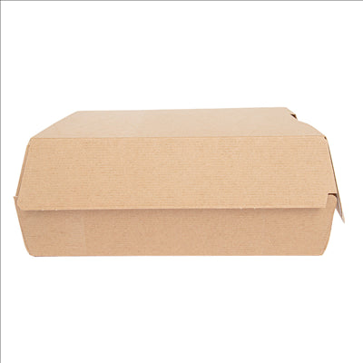 BOÎTES "LARGE LUNCH BOX" 'THEPACK' 250 G/M2 23,5x24x8,7 CM NATUREL CARTON ONDULÉ NANO-MICRO (150 UNITÉS)