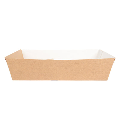 PLATEAUX REPAS À EMPORTER 2 VERRES+1 COMPART. 'THEPACK' 230 G/M2 24,5x22x5,5 CM NATUREL CARTON ONDULÉ NANO-MICRO (240 UNITÉS)