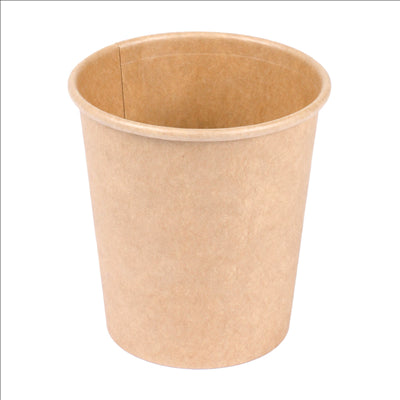 PETITS POTS 120 ML (4 oz) 210 + 18 PE G/M2 Ø6,15/4,5x6,5 CM MARRON CARTON (1000 UNITÉS)