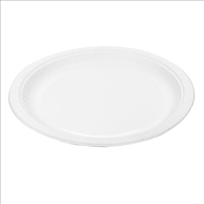 ASSIETTES RONDES  320 G/M2 Ø 23 CM BLANC CARTON (400 UNITÉS)