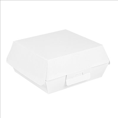 BOÎTES HAMBURGER 'THEPACK' 230 G/M2 14,2x13,7x6,1 CM (L) BLANC CARTON ONDULÉ NANO-MICRO (500 UNITÉS)