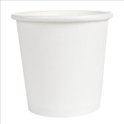 PETITS POTS 105 ML (3,5 oz) 210 + 18 PE G/M2 Ø6/4,5x5,8 CM BLANC CARTON (1000 UNITÉS)