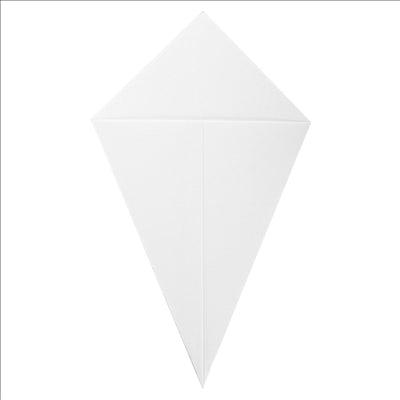 CORNETS FRITES 'THEPACK' 250 G 230 G/M2 15,7x26,8 CM BLANC CARTON ONDULÉ NANO-MICRO (1200 UNITÉS)