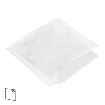 SACHETS OUVERTS 2 CÔTÉS AVEC FENÊTRE 'OPEN PACK' 35 G/M2 + 10 LDPE 19x19 CM BLANC KRAFT (100 UNITÉS)