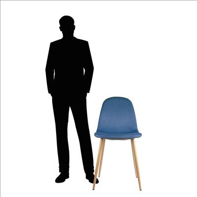 CHAISE 'SUPRA-TEK'  54x45x87 CM BLEU MARINE VELOURS (4 UNITÉS)