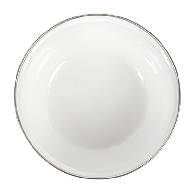 BOLS AVEC COUVERCLE 'ENAMELWARE' 700 ML Ø 14x6,1 CM BLANC ACIER ÉMAILLÉ (6 UNITÉS)